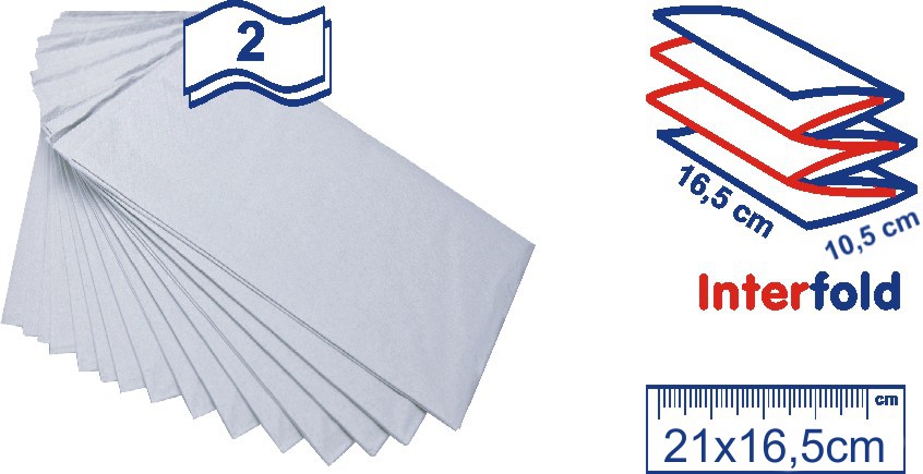 Servítky do zasobníka INTERFOLD 2vr biele 5250ks