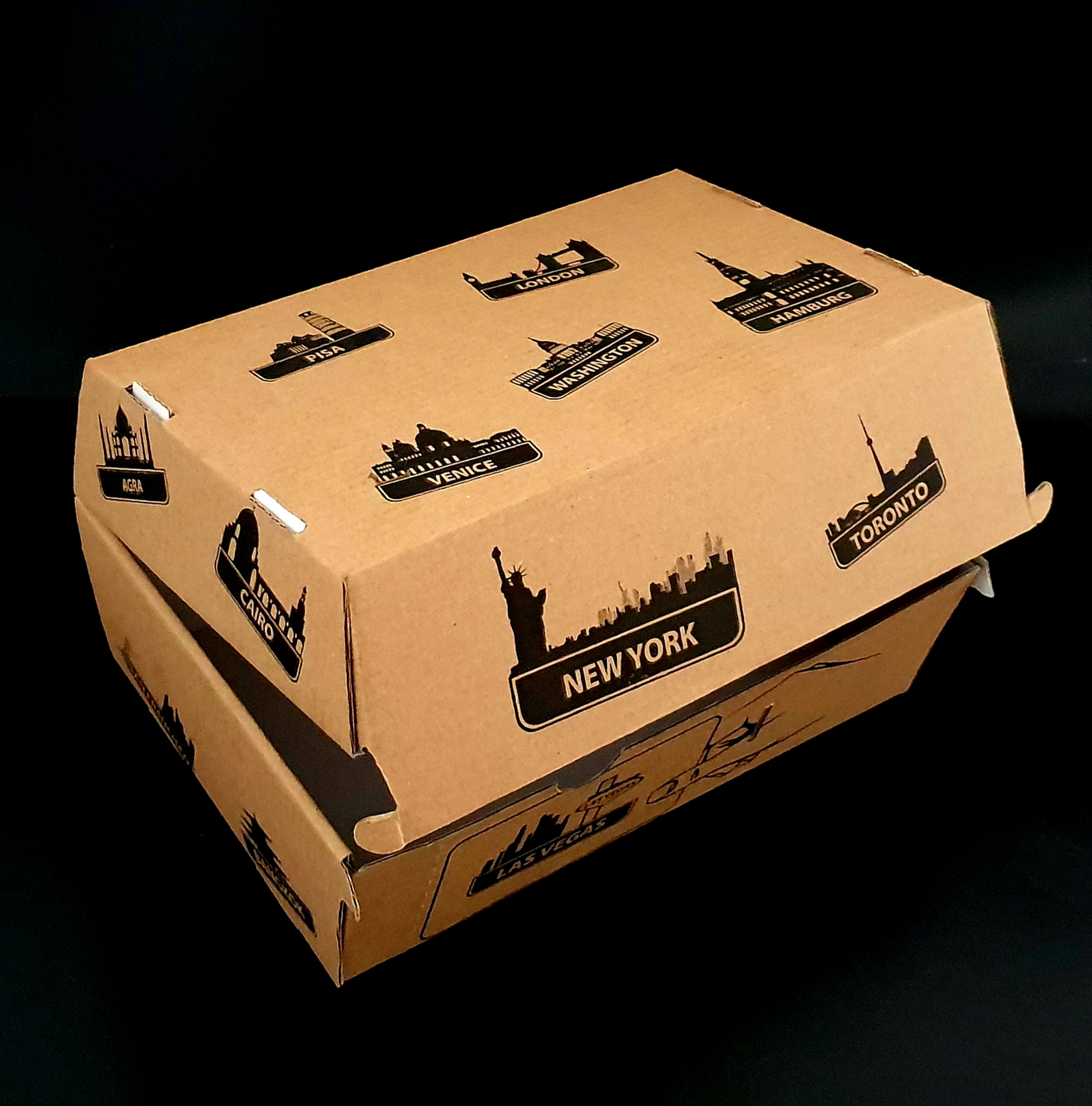 BOX hamburger DOUBLE City 200x130x110 s priečkou 50ks