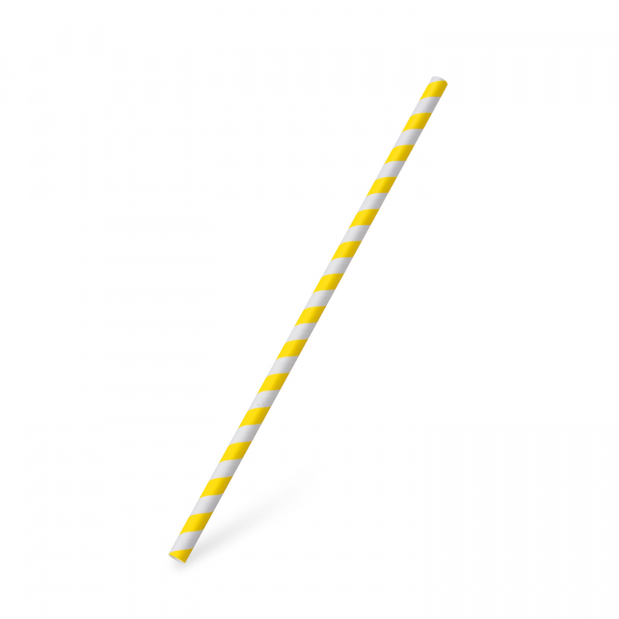 Slamka JUMBO PAP papierová 25cm 8mm žltá 100ks