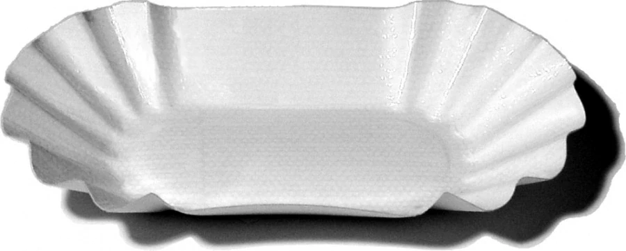 Miska pap. ovalná 20,5x12,5x3,5cm biela (mušla) á-250ks