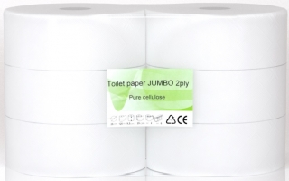 WC papier JUMBO 26cm 2vr biely 6ks 