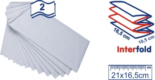 Servítky do zasobníka INTERFOLD 2vr biele 5250ks