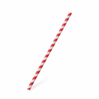 Slamka JUMBO PAP papierová 25cm 8mm červená 100ks
