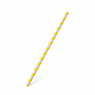 Slamka JUMBO PAP papierová 25cm 8mm žltá 100ks