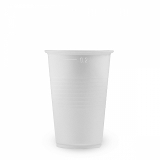 Pohár 200ml biely PP 100ks